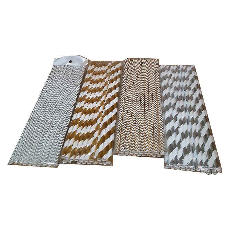 20 Paper Straws with Chevron Patterns 20 Paper Straws with Chevron Patterns