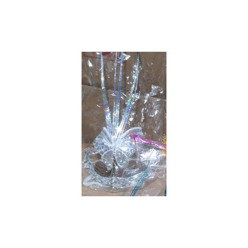 Silver Decorative Party Mask with Gold and Butterfly Silver Decorative Party Mask with Gold and Butterfly