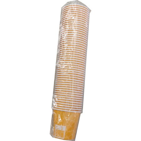 50 Yellow Cardboard Cups 12 cl