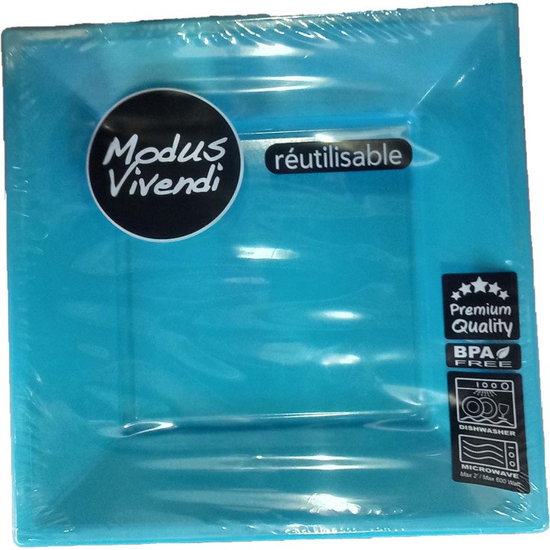 6 ASSIETTES MODUS VIVENDI TURQUOIS 20 CM
