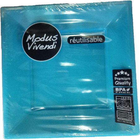 6 ASSIETTES MODUS VIVENDI TURQUOIS 20 CM