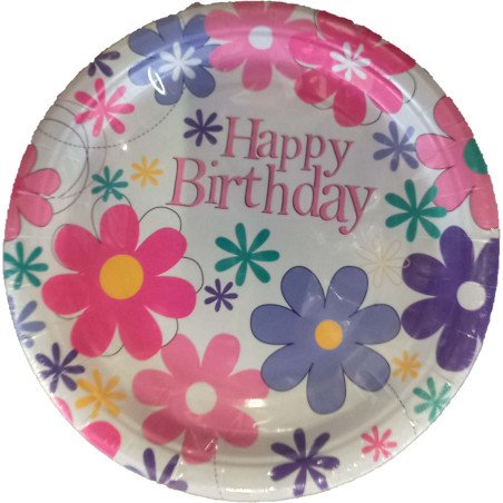 10 ASSIETTES HAPPY BIRTHDAY 18 CM